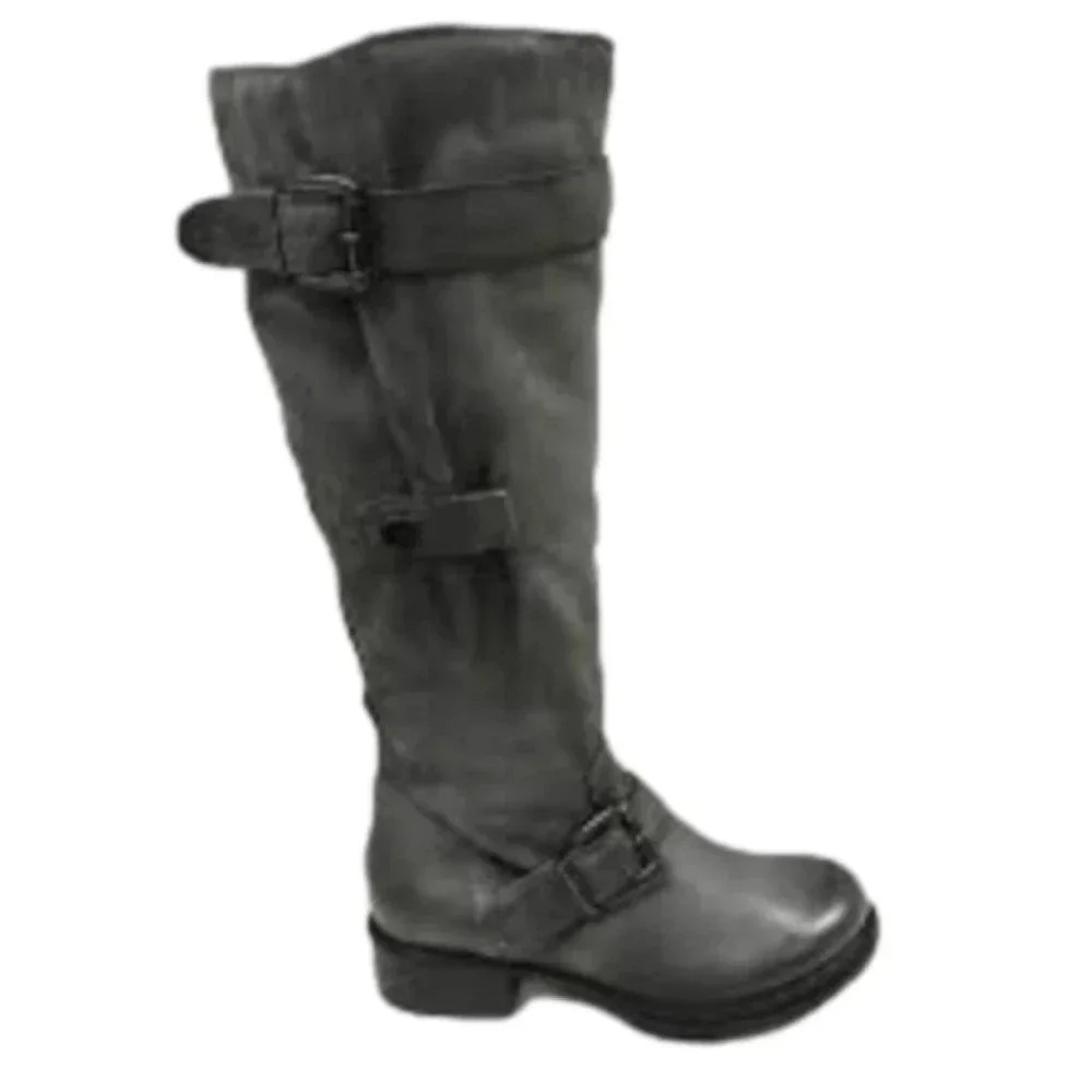 Mjus Renata 2 Leather Tall Boots Adjustable Wide Calf Green 38